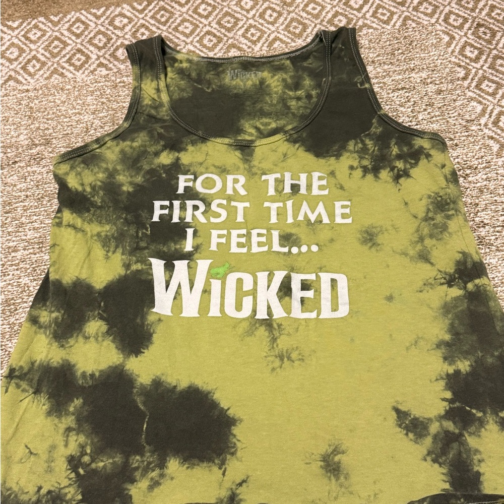 Wicked Graphic Tie-Dye Tank Top - Green/Black